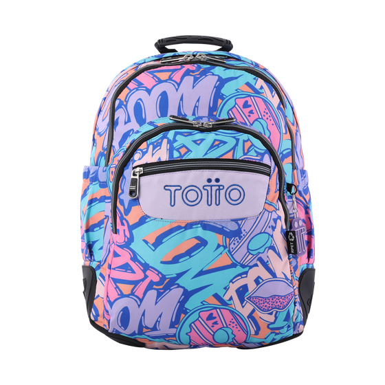 Totto-Mochila para ESO y Bachillerato Estampado Wish Gray - Goctal