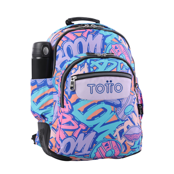 Totto-Mochila para ESO y Bachillerato Estampado Wish Gray - Goctal - Imagen 4