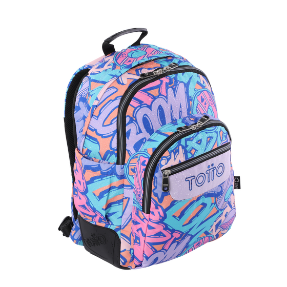 Totto-Mochila para ESO y Bachillerato Estampado Wish Gray - Goctal - Imagen 5