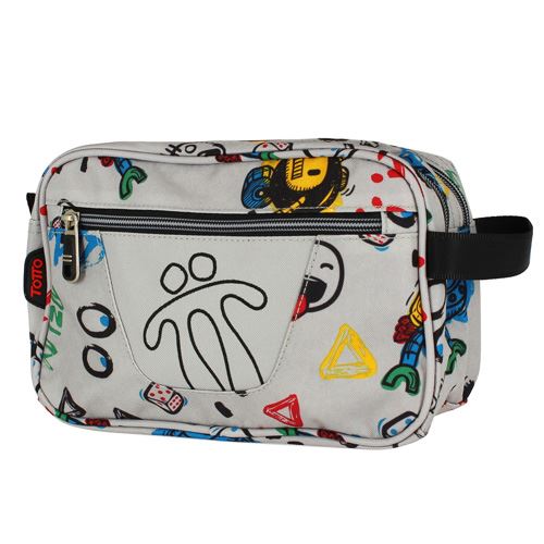 Estuche escolar doble Totto gris robots