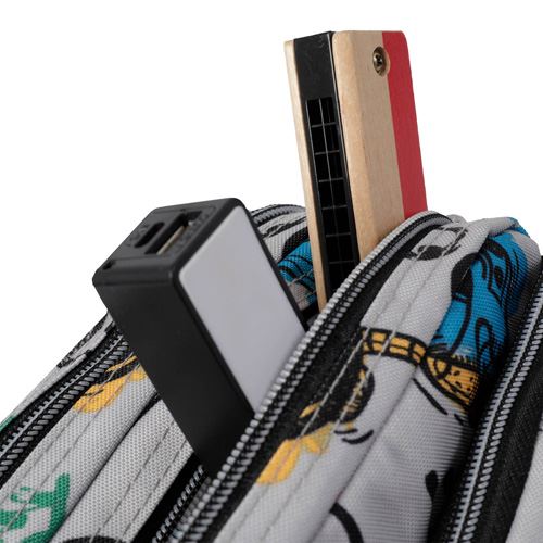 Estuche escolar doble Totto gris robots - Imagen 5